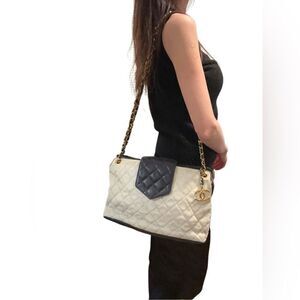 Chanel canvas and leather bag